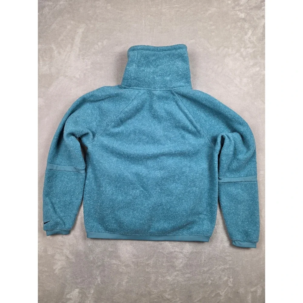 Nike Fleece Funnel Neck Pullover Sweatshirt Women S Teal CZ3723 Raglan Pocket
